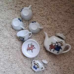 Children's Tea Set with Blue and White Design
